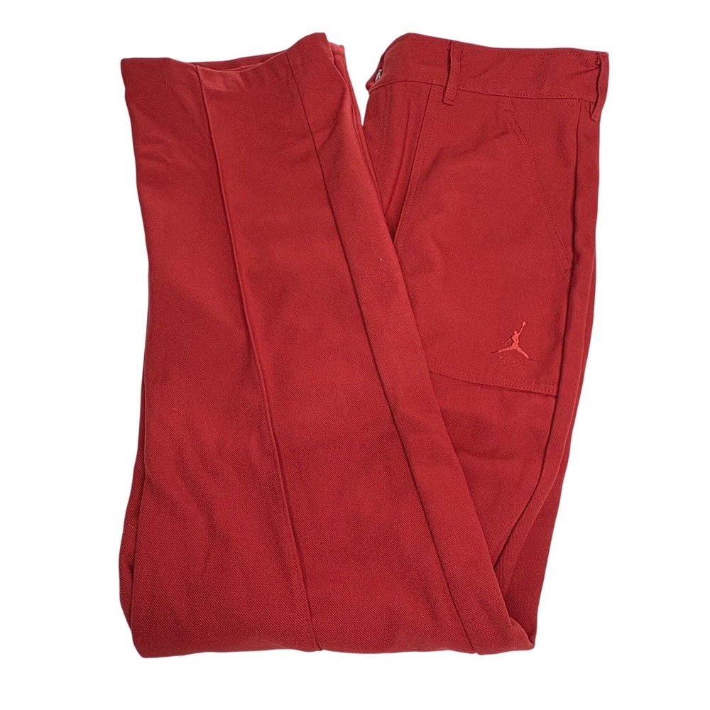 Jordan‎ Heritage Womens Woven Dune Red Wide Leg Pintuck Zip Ankle M Hypebeast